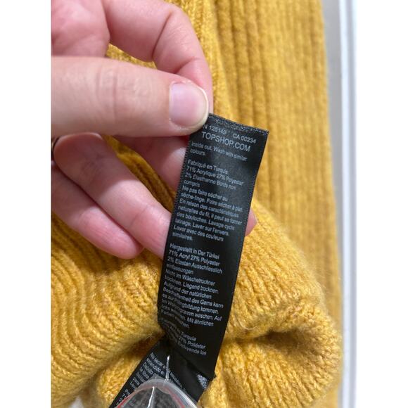 NWOT TopShot Gold Mustard Yellow Button Up Ribbed Cardigan Sweater Size US 12 - Picture 6 of 11